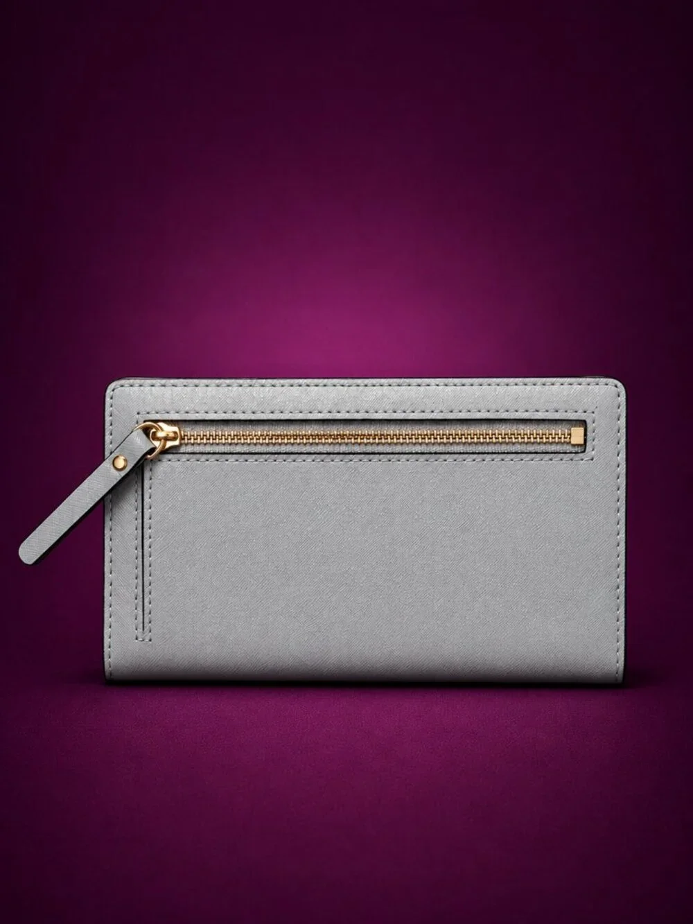 kate spade Silver Saffiano Wristlet Wallet